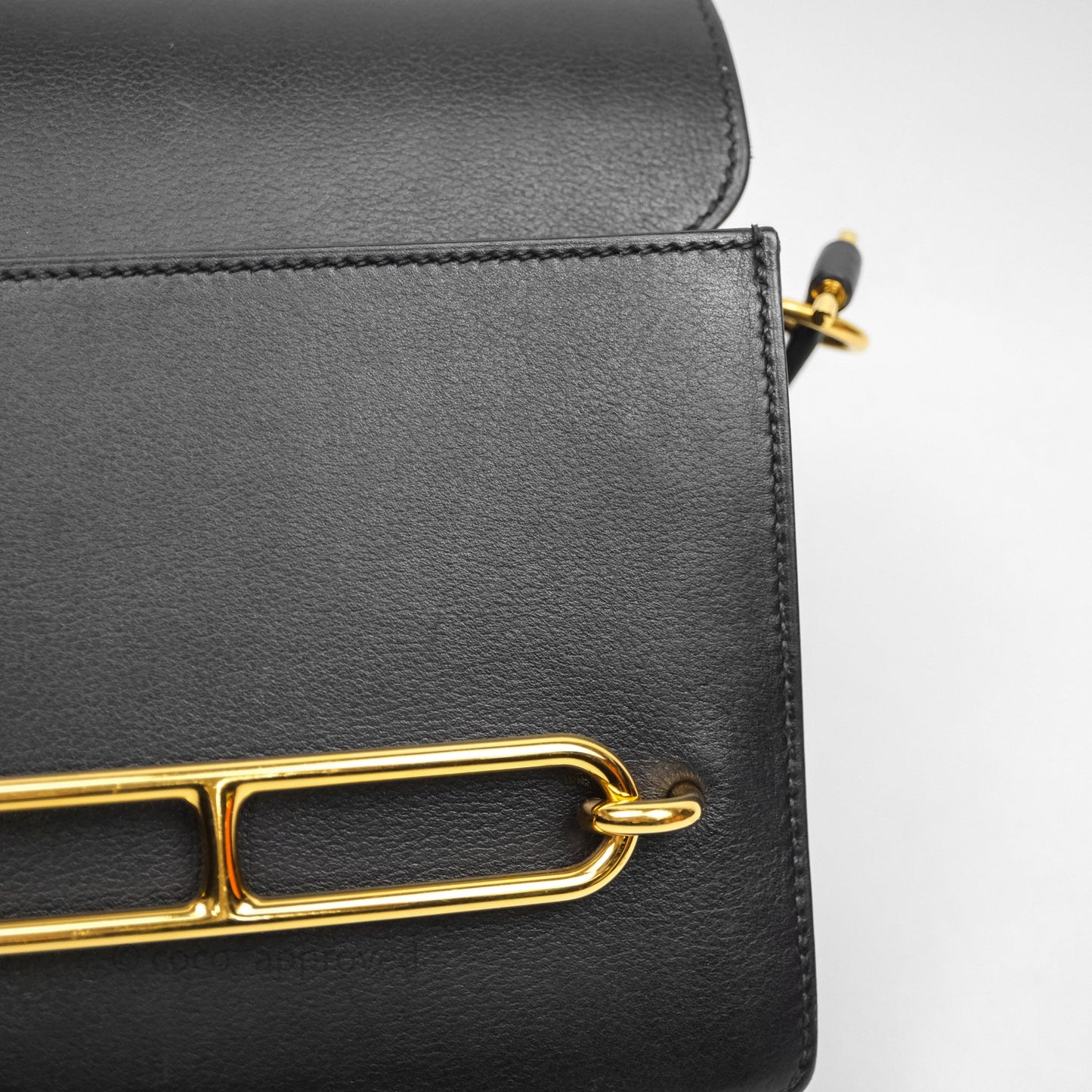 Hermès Roulis Mini 18 Black Veau Evergrain Gold Hardware
