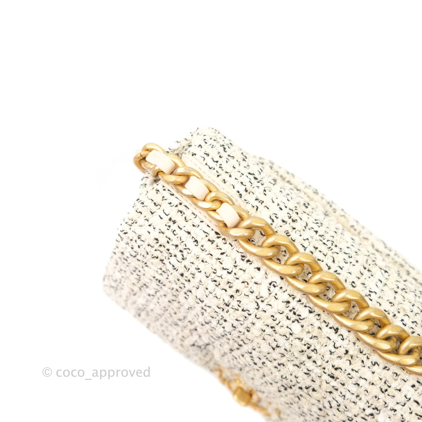 Chanel 19 Small Tweed Oreo Cream Mixed Hardware
