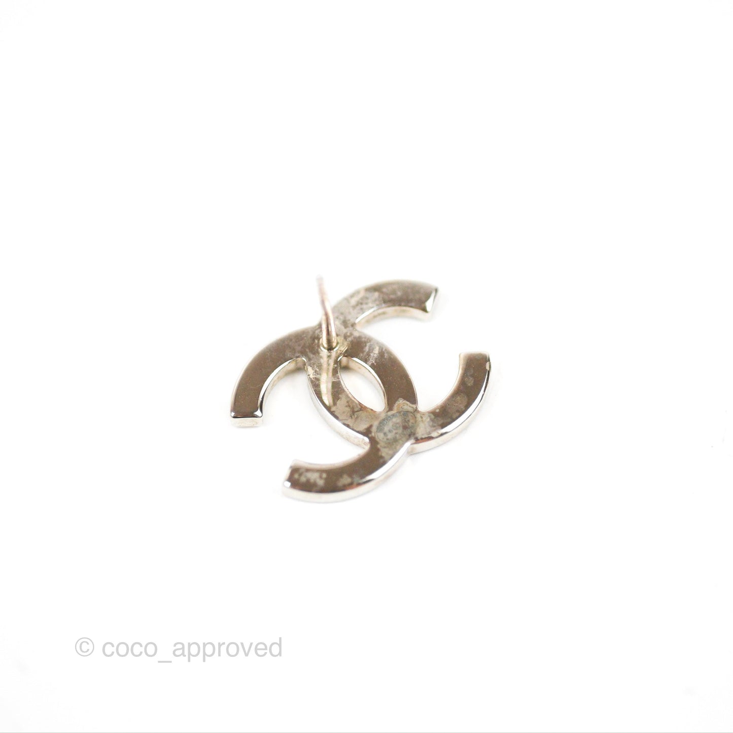 Chanel Crystal CC Earrings Silver Tone 16K