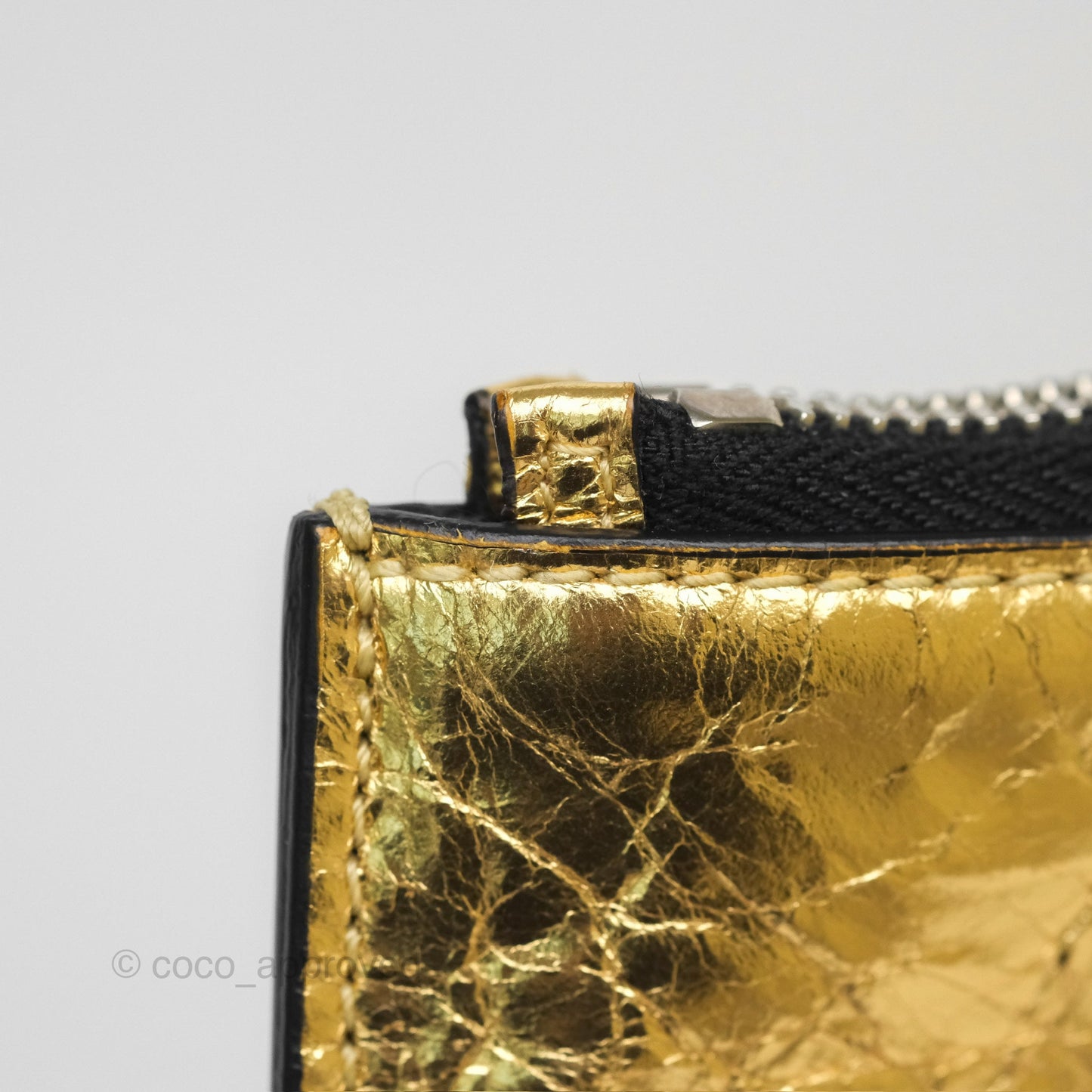 Chanel Large Feministe Maize Feminine Pouch Clutch Metallic Gold Crumpled Lambskin