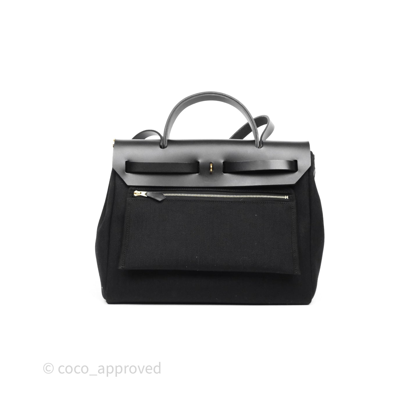 Hermès Herbag Zip 31 Noir 89 Canvas Gold Hardware