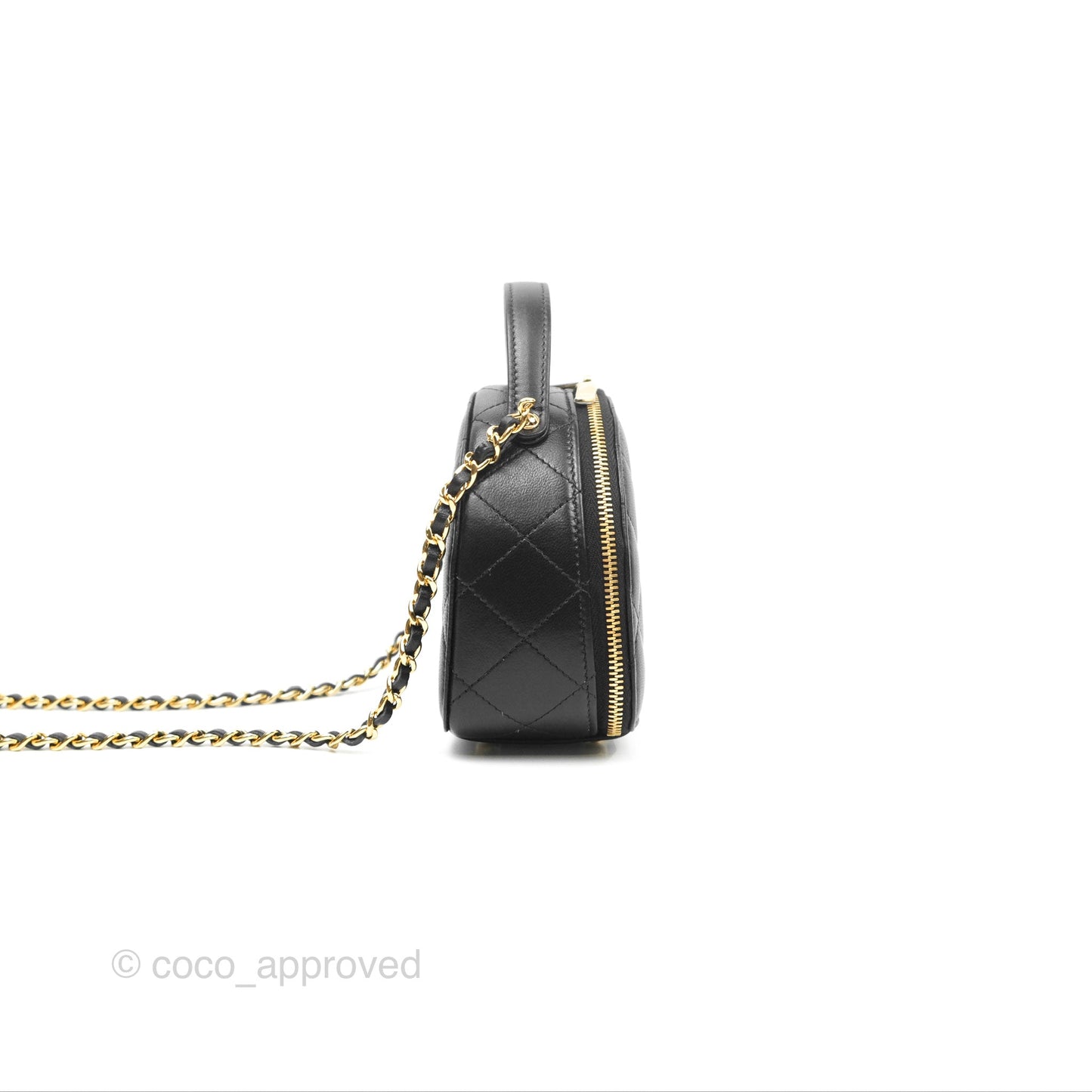 Chanel Small Clutch With Chain Black Lambskin Gold Hardware 23C