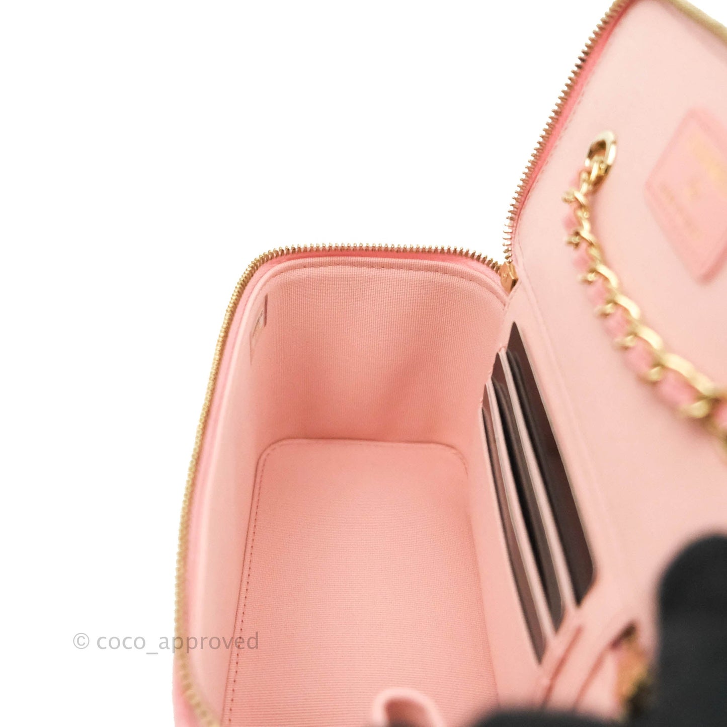 Chanel Classic Vanity with Chain Pink Caviar Gold Hardware