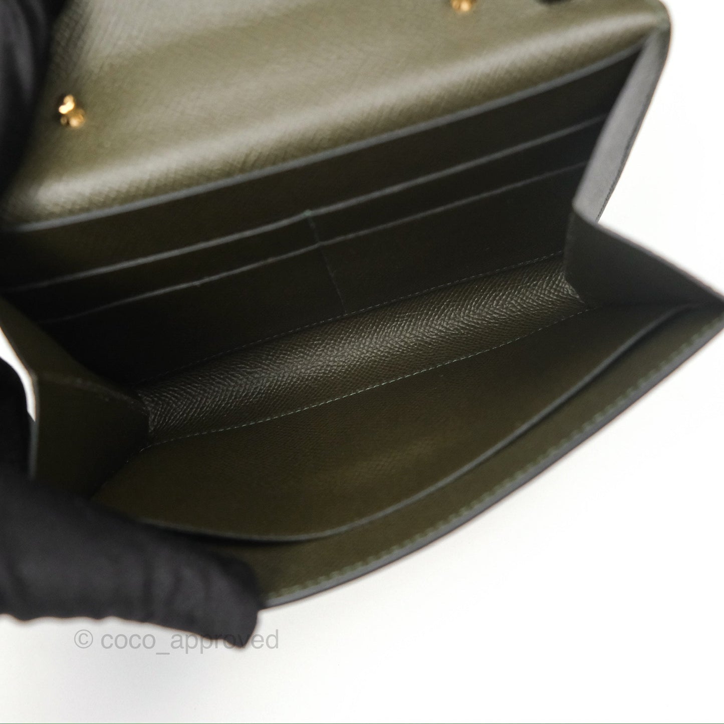 Hermès Clic 16 Wallet On Chain Vert De Gris Epsom Gold Hardware
