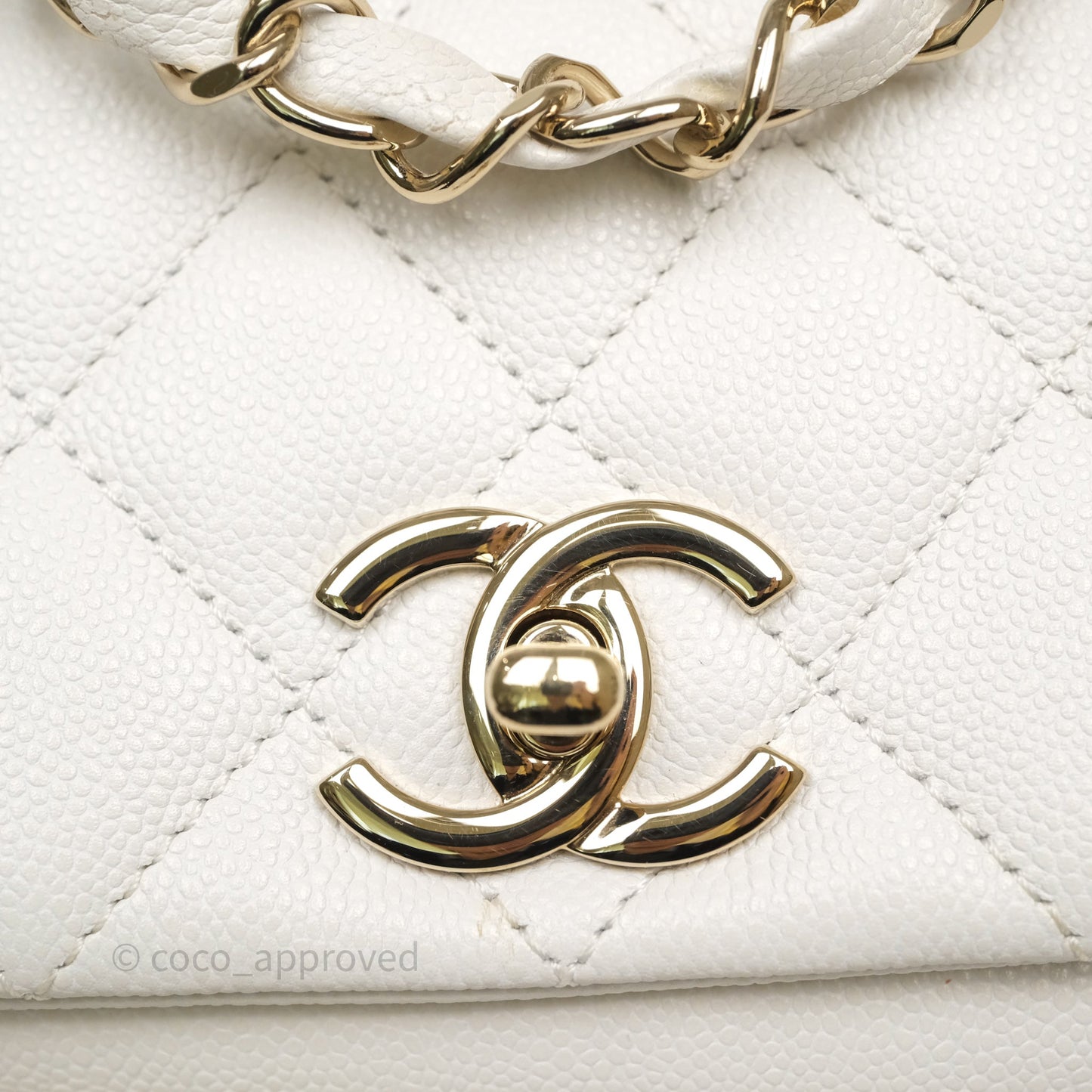 Chanel Duma Backpack White Caviar Gold Hardware 23K