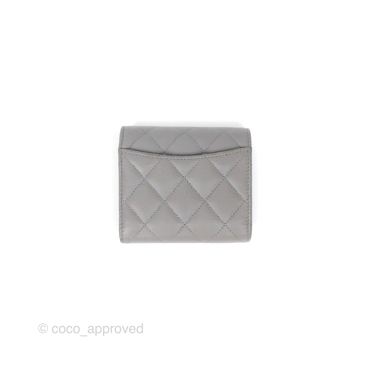 Chanel Classic Short Flap Wallet Grey Caviar Gold Hardware