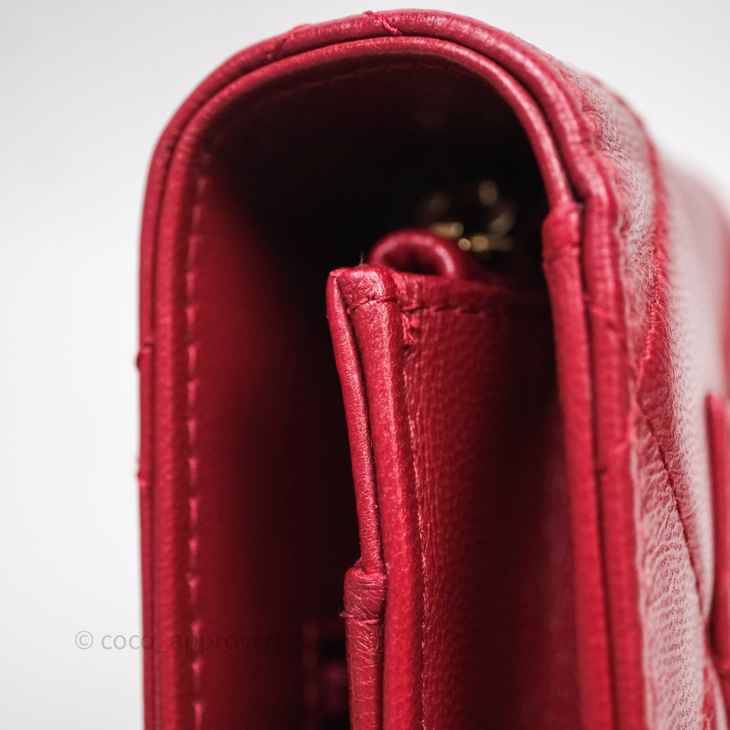 Chanel Wallet On Chain Red Calfskin Bag Gold hardware