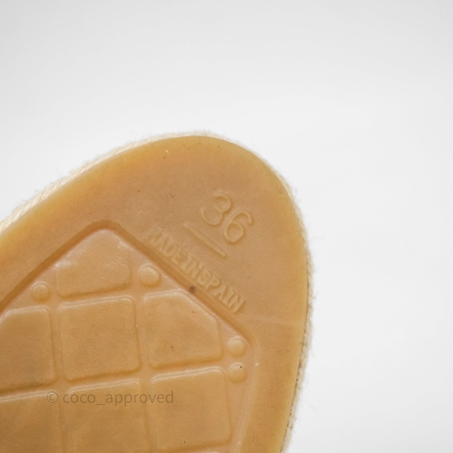 Chanel CC Espadrilles Beige Black Lambskin Size 36