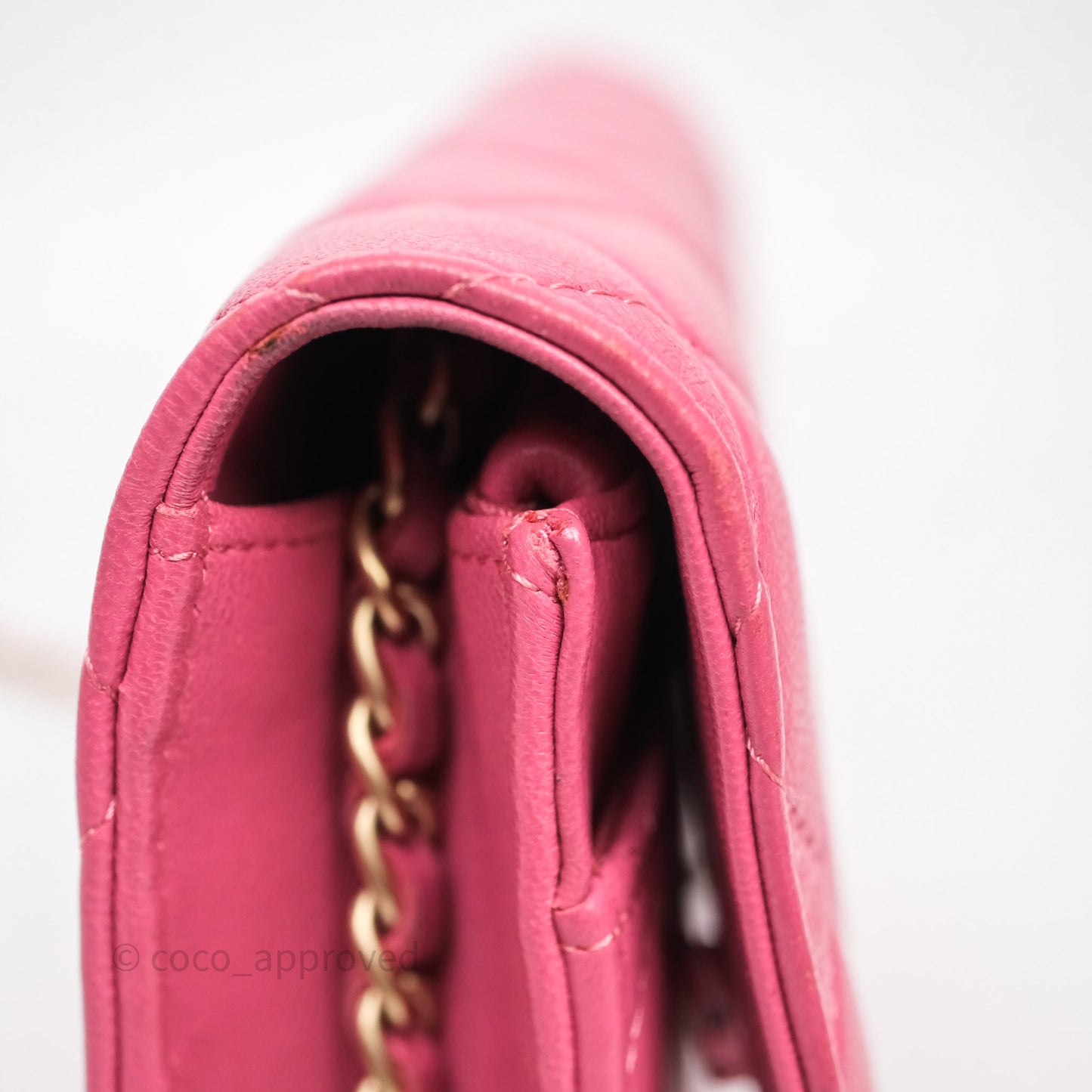 Chanel Quilted Classic WOC Pink Lambskin Gold Hardware