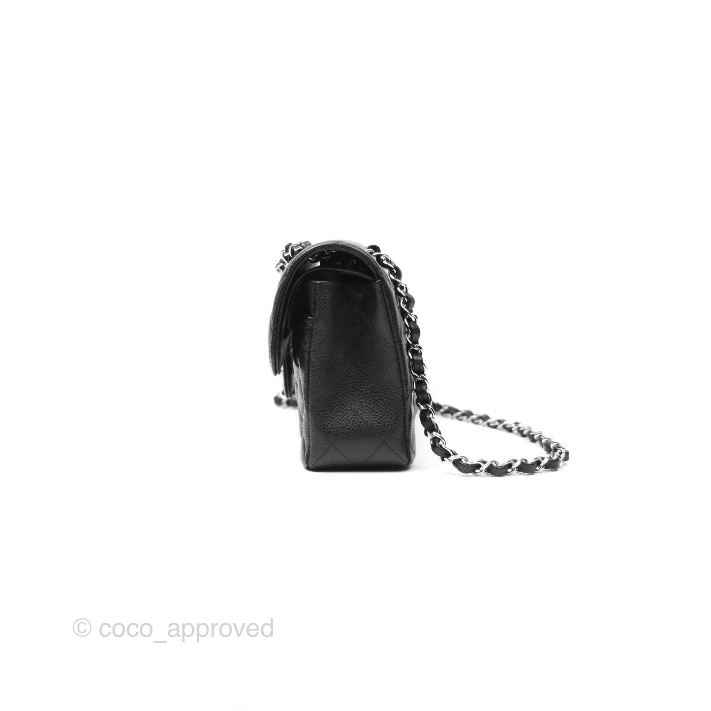 Chanel Small Classic Flap Quilted Black Caviar Silver Hardware