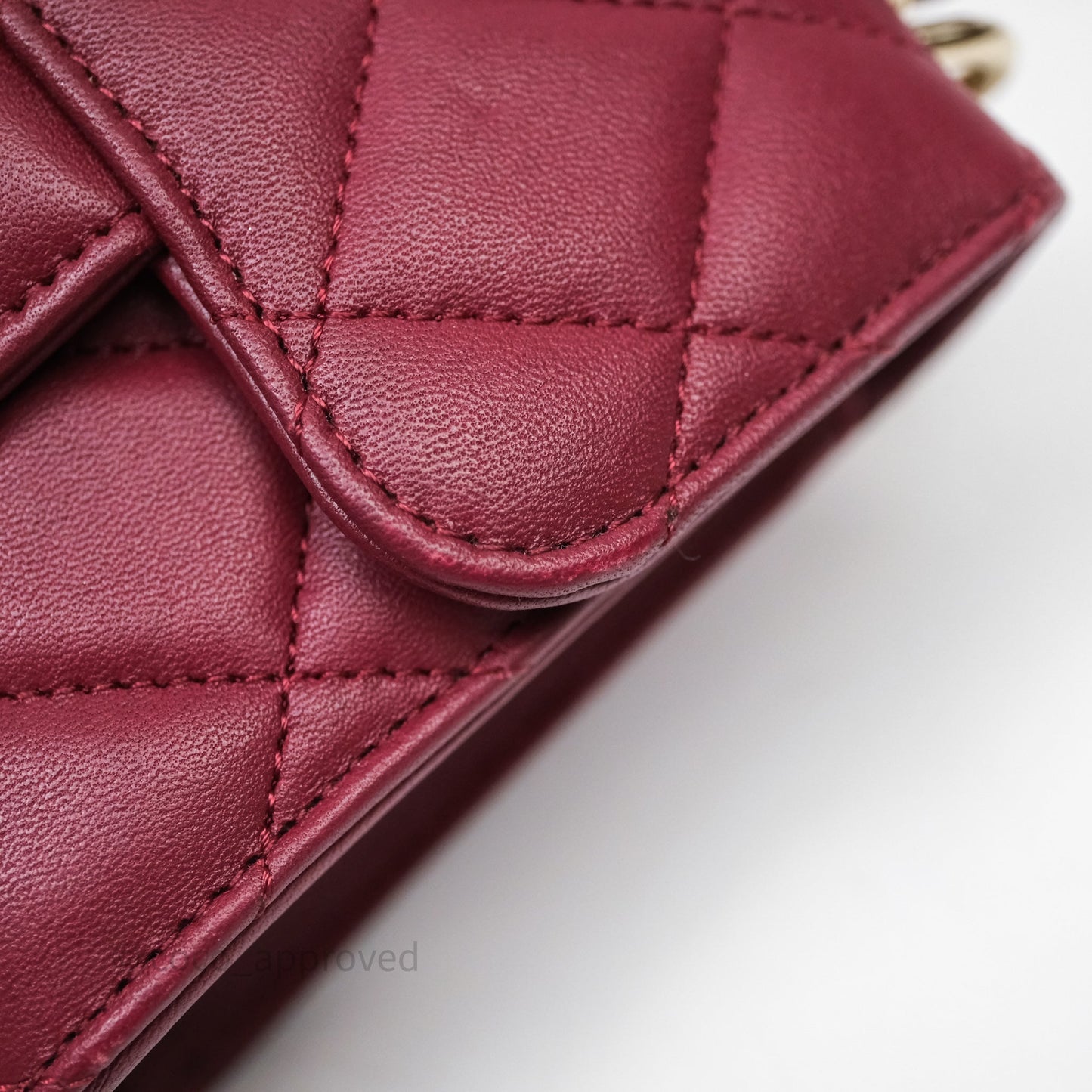Chanel Mini Top Handle Flap Bag Red Lambskin Gold Hardware