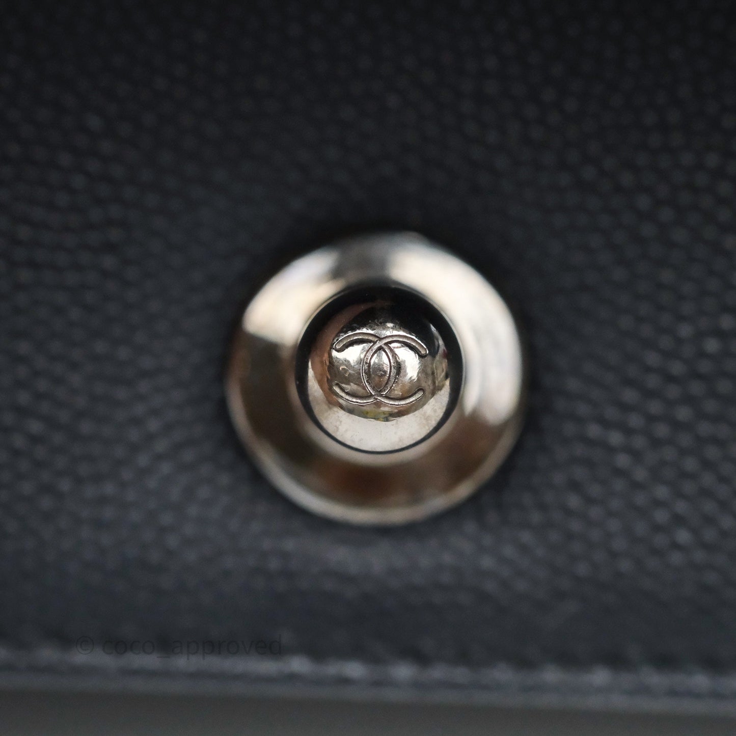 Chanel Medium Boy Chevron Dark Navy Caviar Silver Hardware