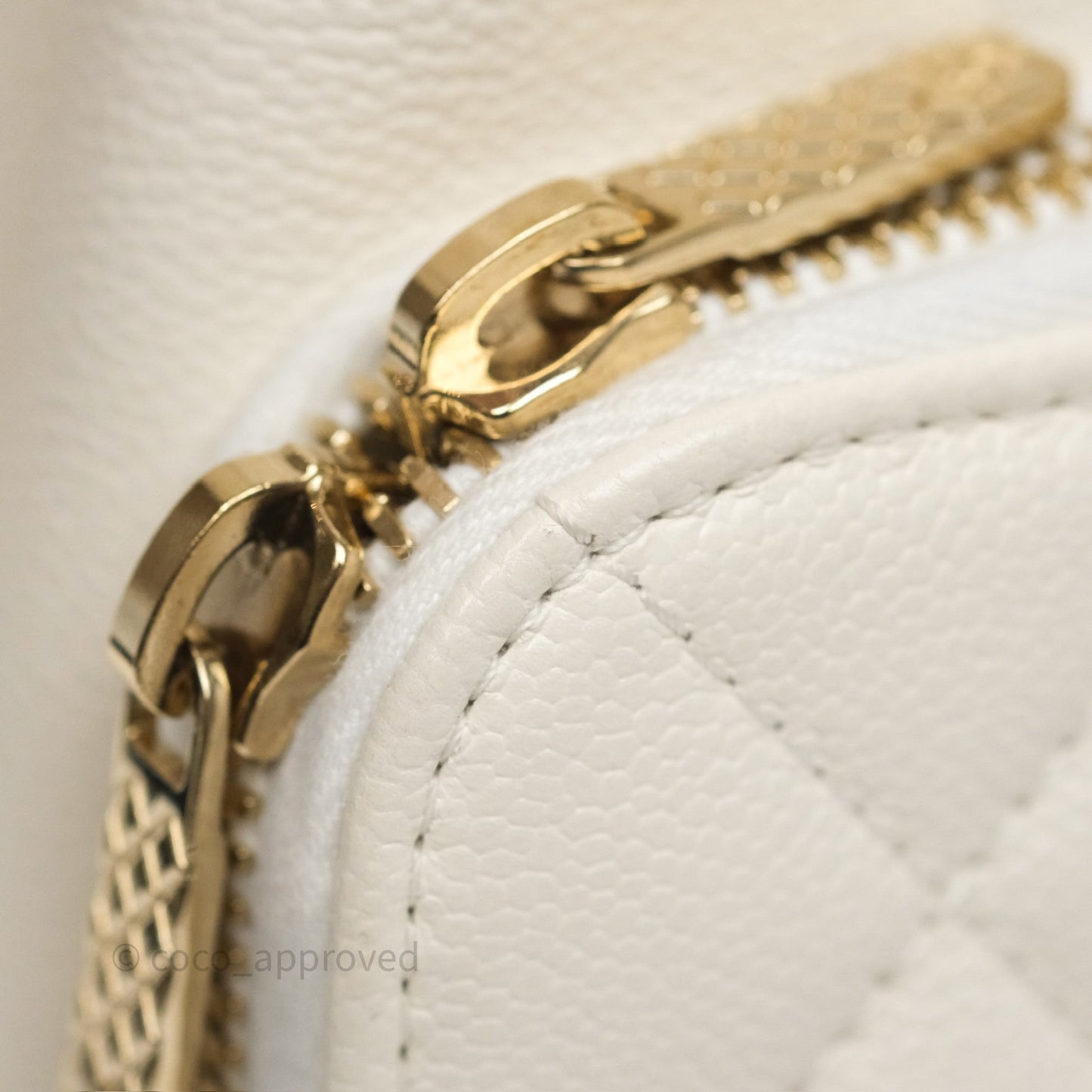 Chanel Quilted Business Affinity Backpack Ivory White Caviar Gold Hardware