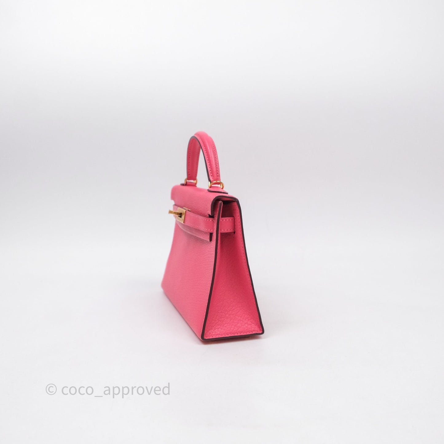 Hermes Mini Kelly II Chevre Mysore U5 Rose Lipstick Gold Hardware