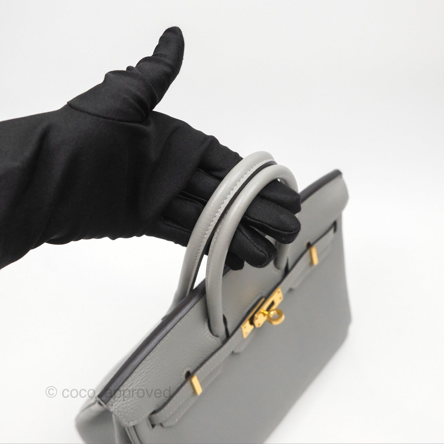 Hermès Birkin 25 Retourne Gris Mouette 4Z Togo Gold Hardware