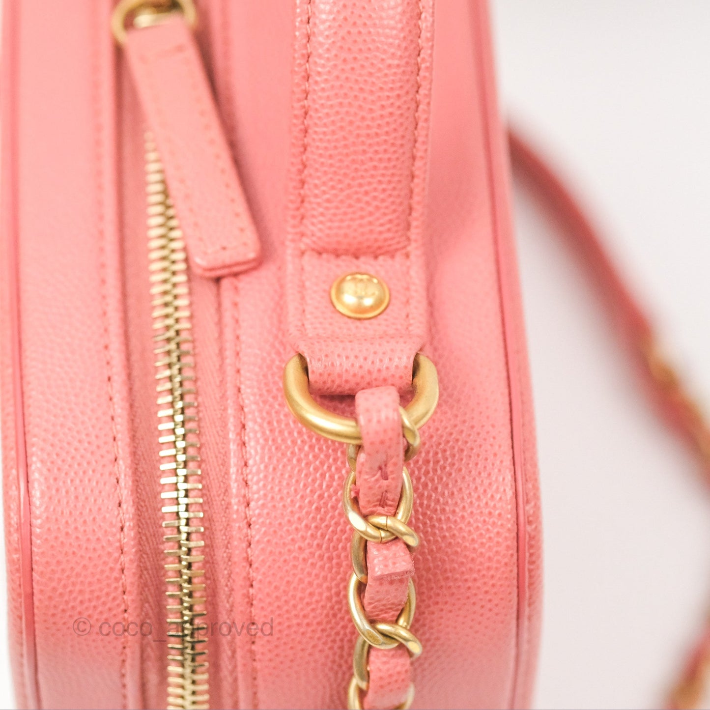 Chanel Quilted Medium CC Filigree Vanity Case Pink Caviar Gold Hardware