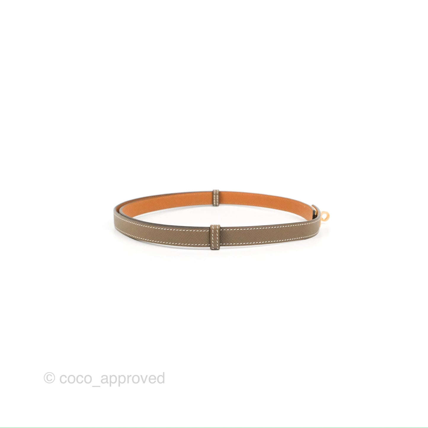 Hermès Kelly Buckle Belt Etoupe Epsom Rose Gold Hardware