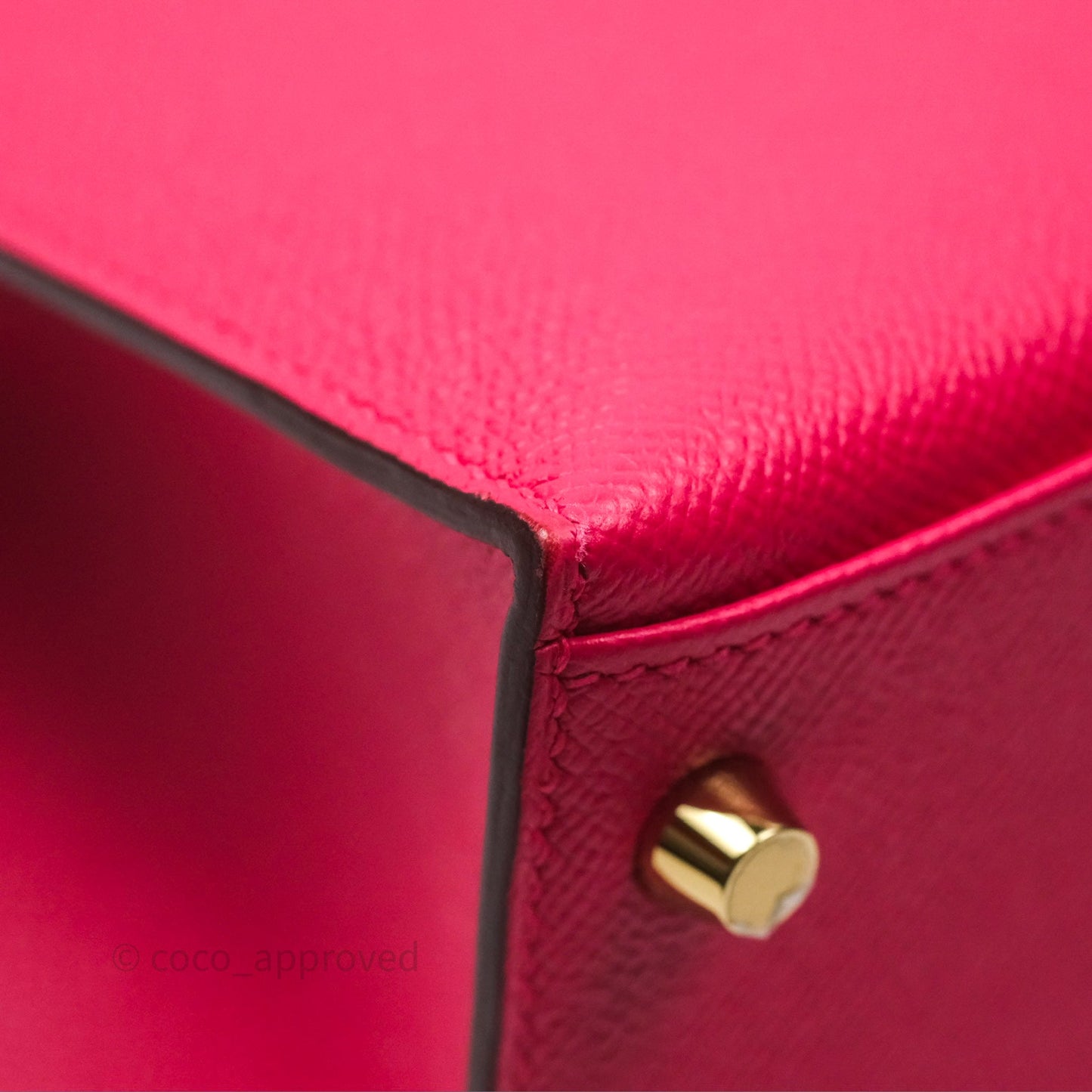 Hermès Kelly 28 Sellier Rose Extreme I6 Epsom Gold Hardware