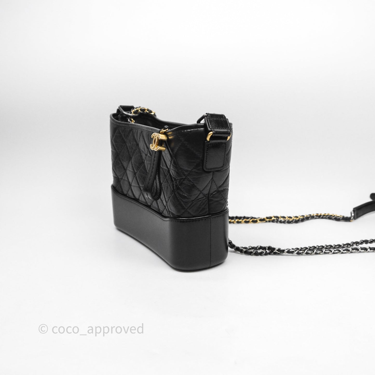 Chanel New Medium Gabrielle Hobo Quilted Black Aged Calfskin