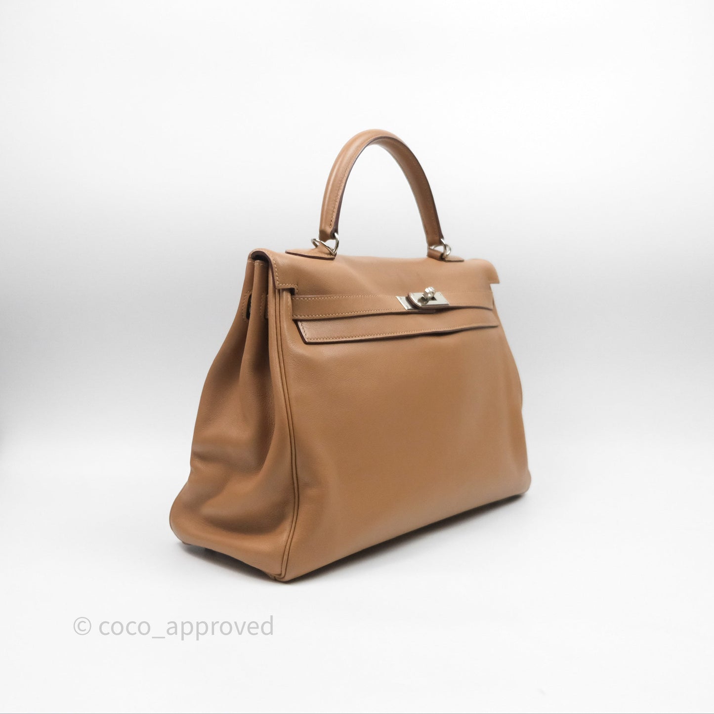 Hermès Kelly 35 Retourne Chai 0M Evercolor Palladium Hardware