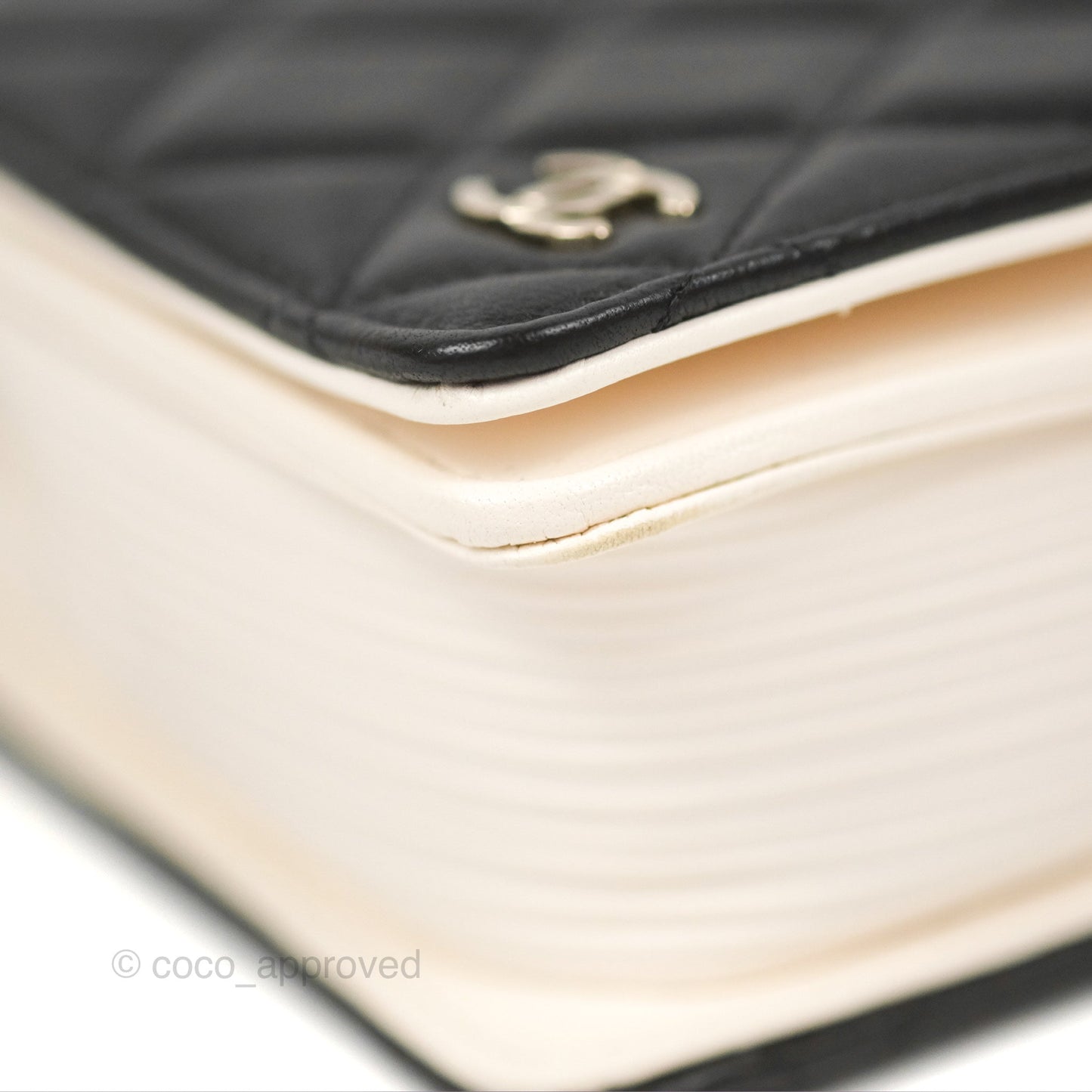 Chanel Quilted Book Wallet on Chain WOC Black Lambskin Gold Hardware