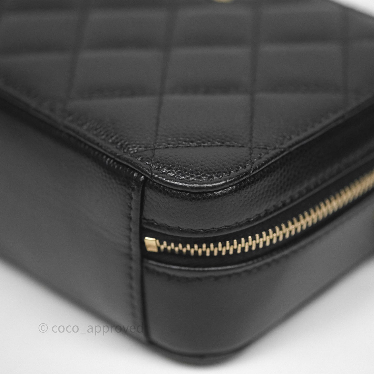 Chanel Quilted Camera Case Black Caviar Gold Hardware