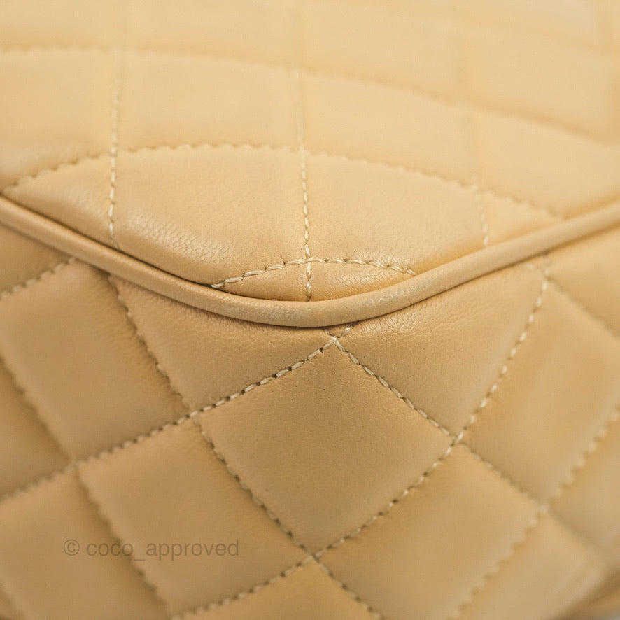 Chanel Calfskin Coco Vintage Camera Case Beige Gold Hardware