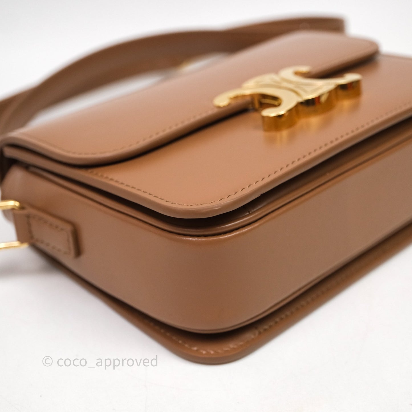 Celine Teen Triomphe Bag Shiny Calfskin Brown