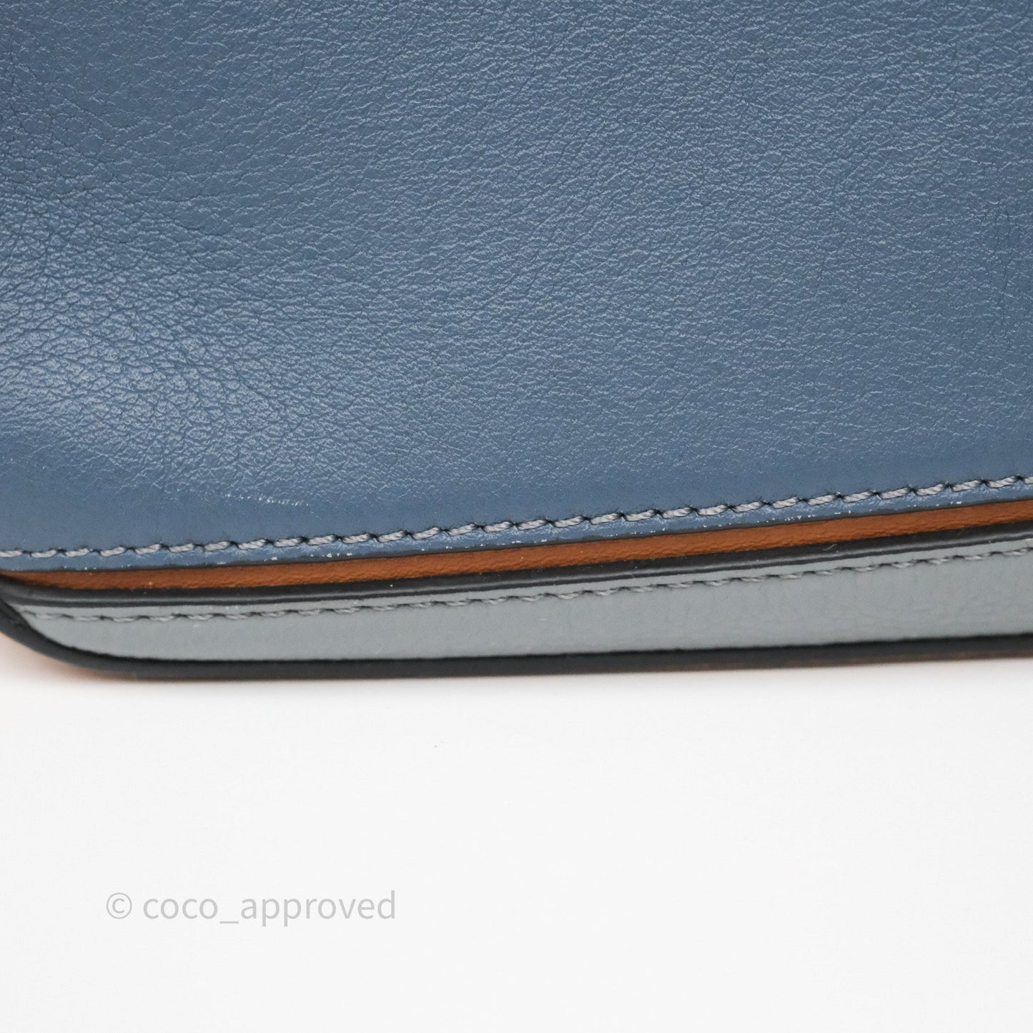 Loewe Medium Puzzle Bag Stone Blue Indigo Tan Calfskin Silver Hardware