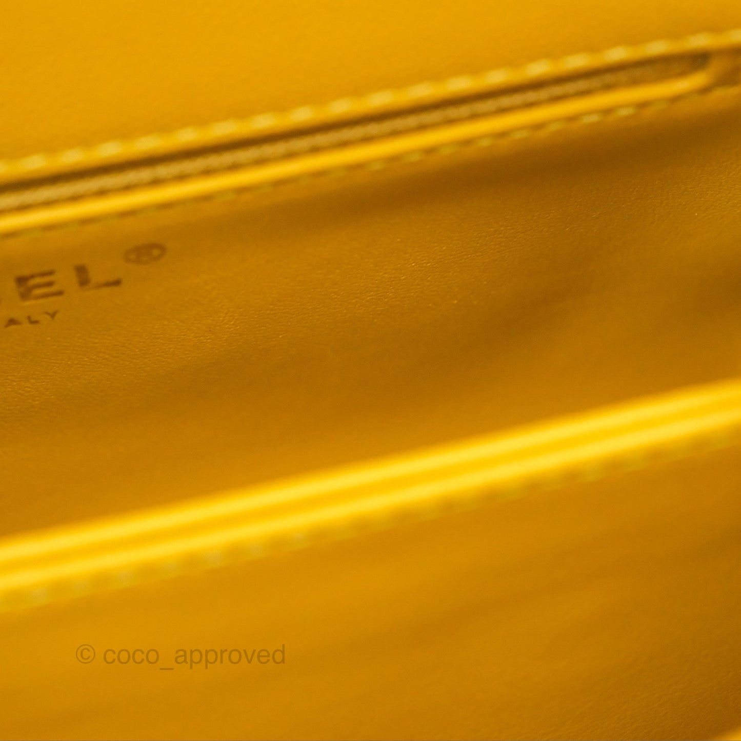 Chanel Small Coco Handle Mustard Yellow Caviar Gold Hardware