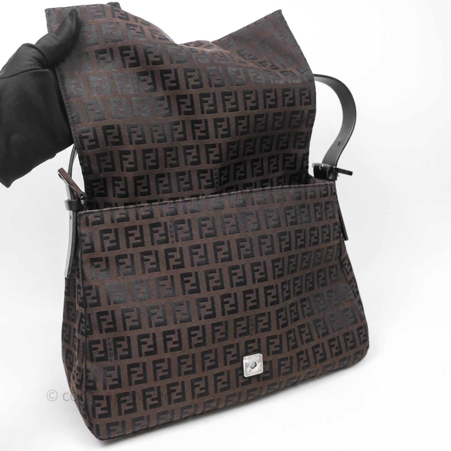 Fendi Vintage Mamma Baguette Bag Zucchino Dark Brown/ Black