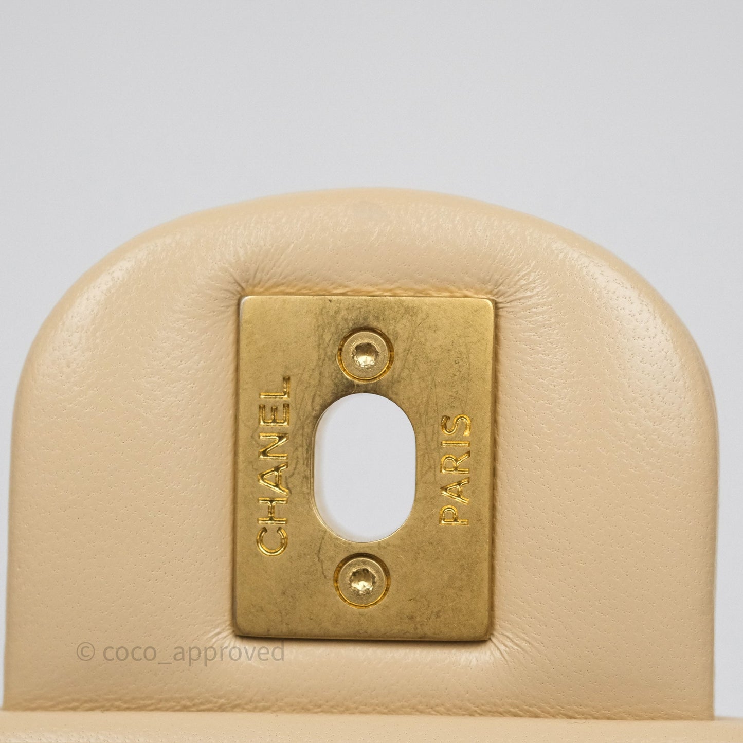 Chanel Sweetheart Mini Flap Beige Shiny Lambskin Aged Gold Hardware