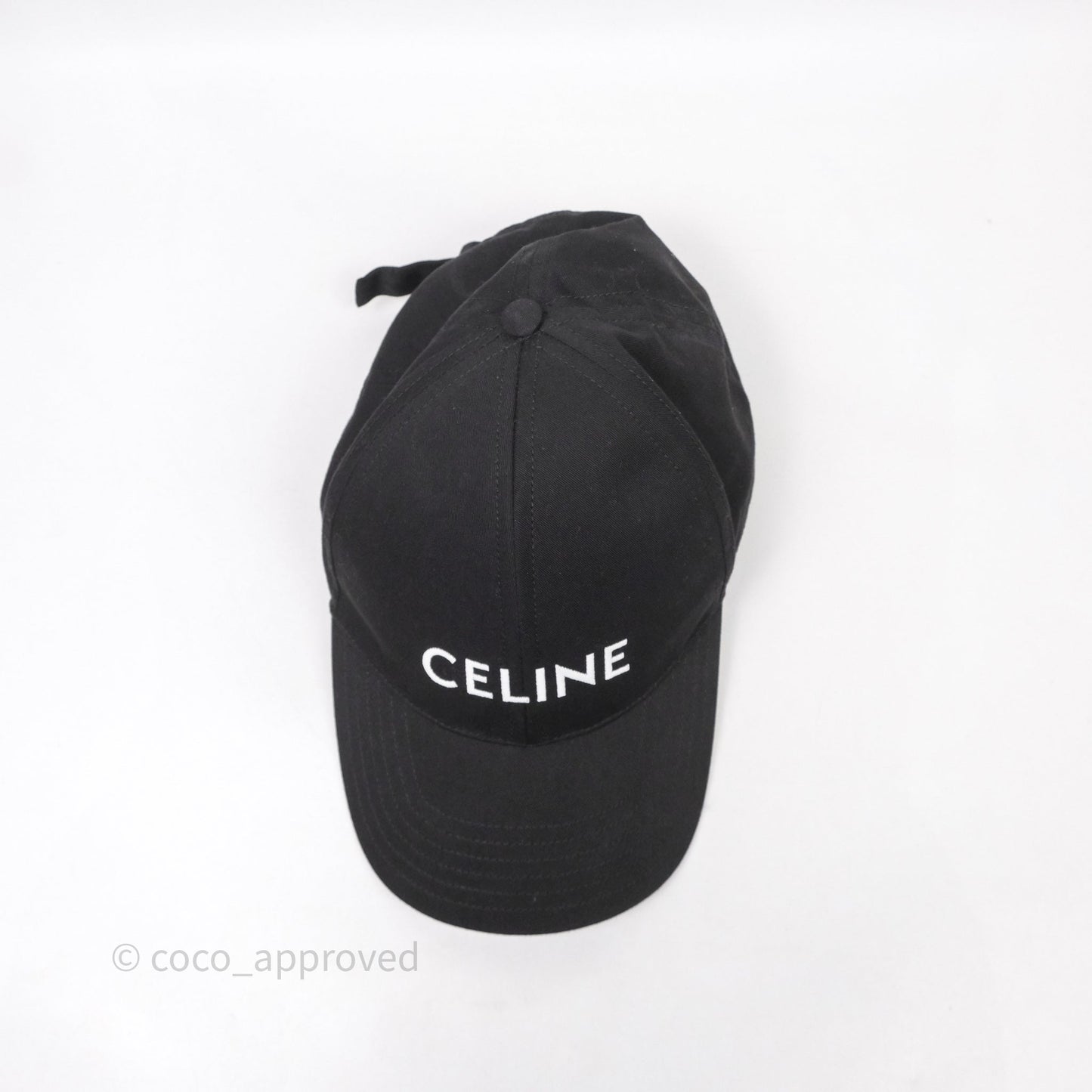 Celine Baseball Cap Cotton Triomphe Black