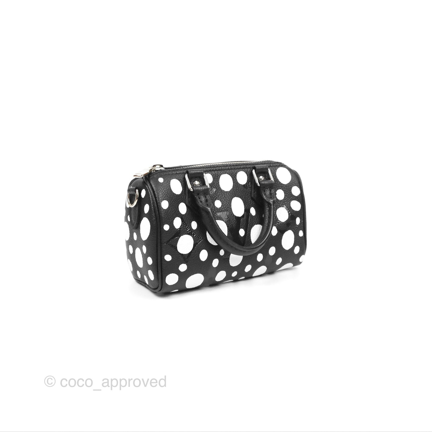 LV x Yayoi Kusama Nano Speedy Infinity Dots Black/White Silver Hardware