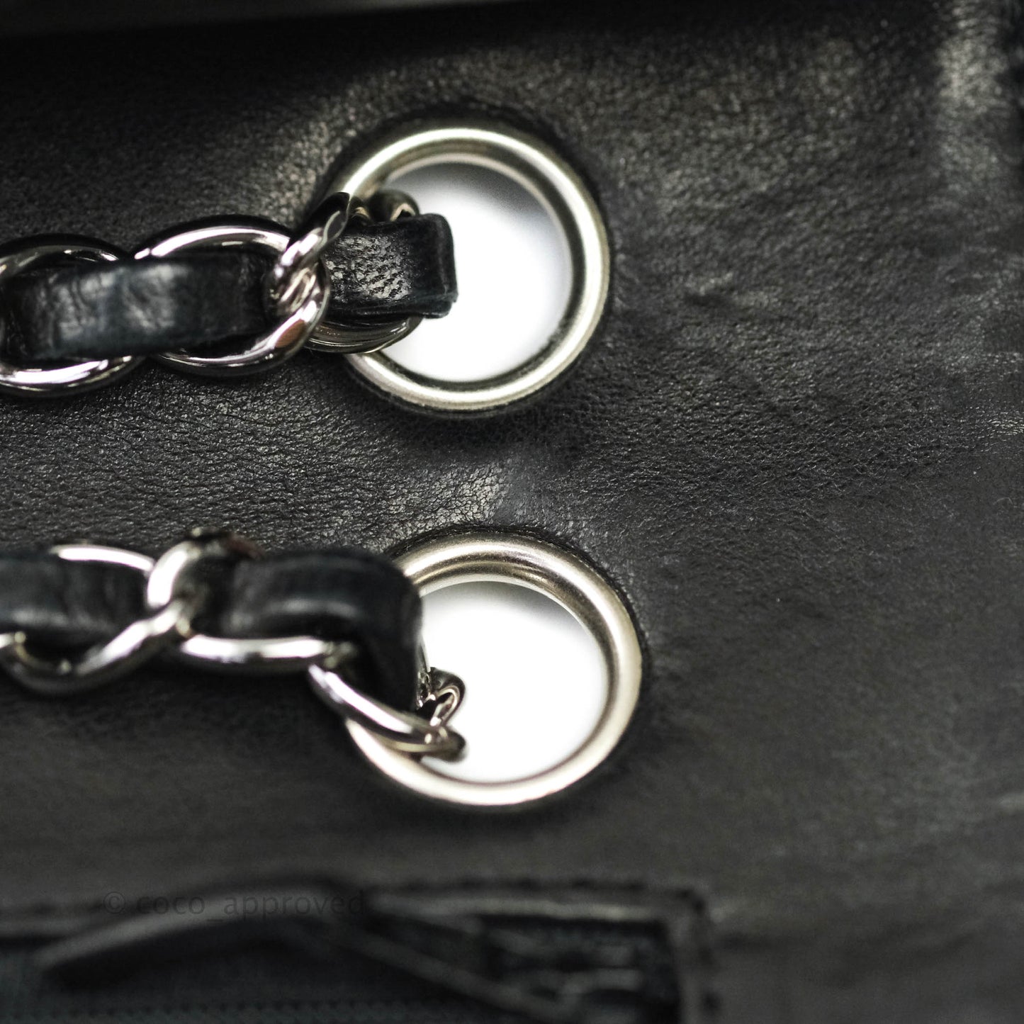 Chanel Classic M/L Medium Quilted Double Flap Bag Lambskin Tweed Black & White Silver Hardware