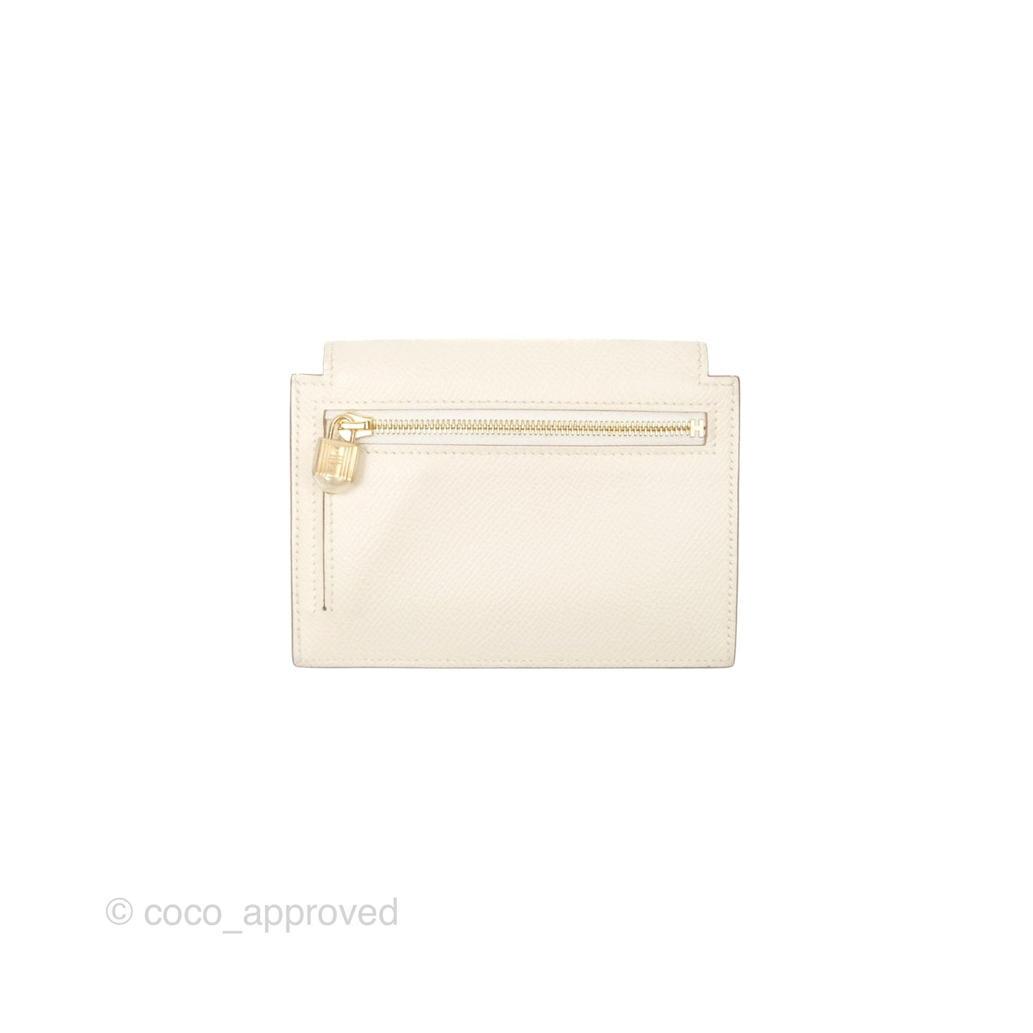 Hermès Kelly Pocket Compact Wallet Nata I2 Gold Hardware