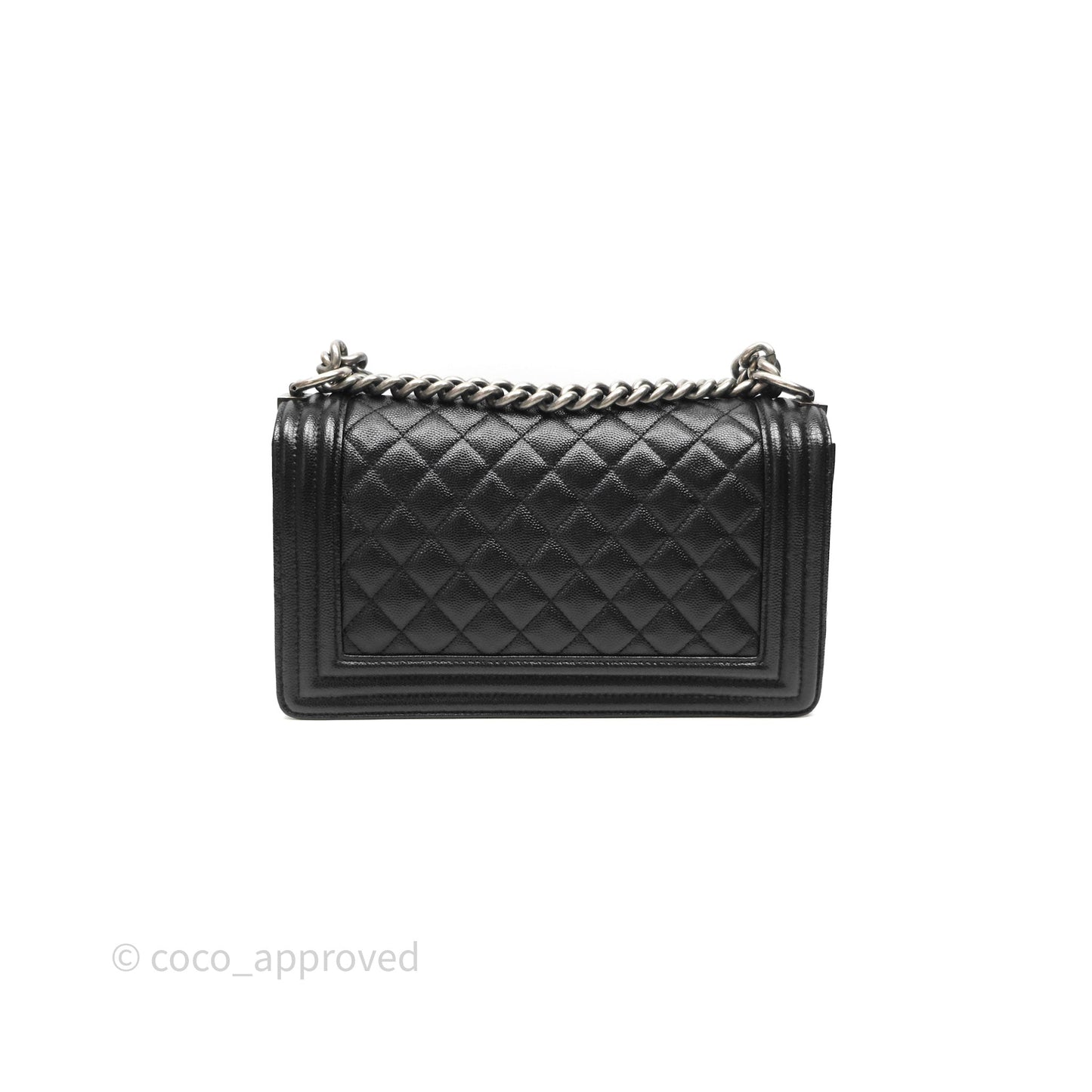 Chanel Quilted Medium Boy Black Caviar Ruthenium Hardware