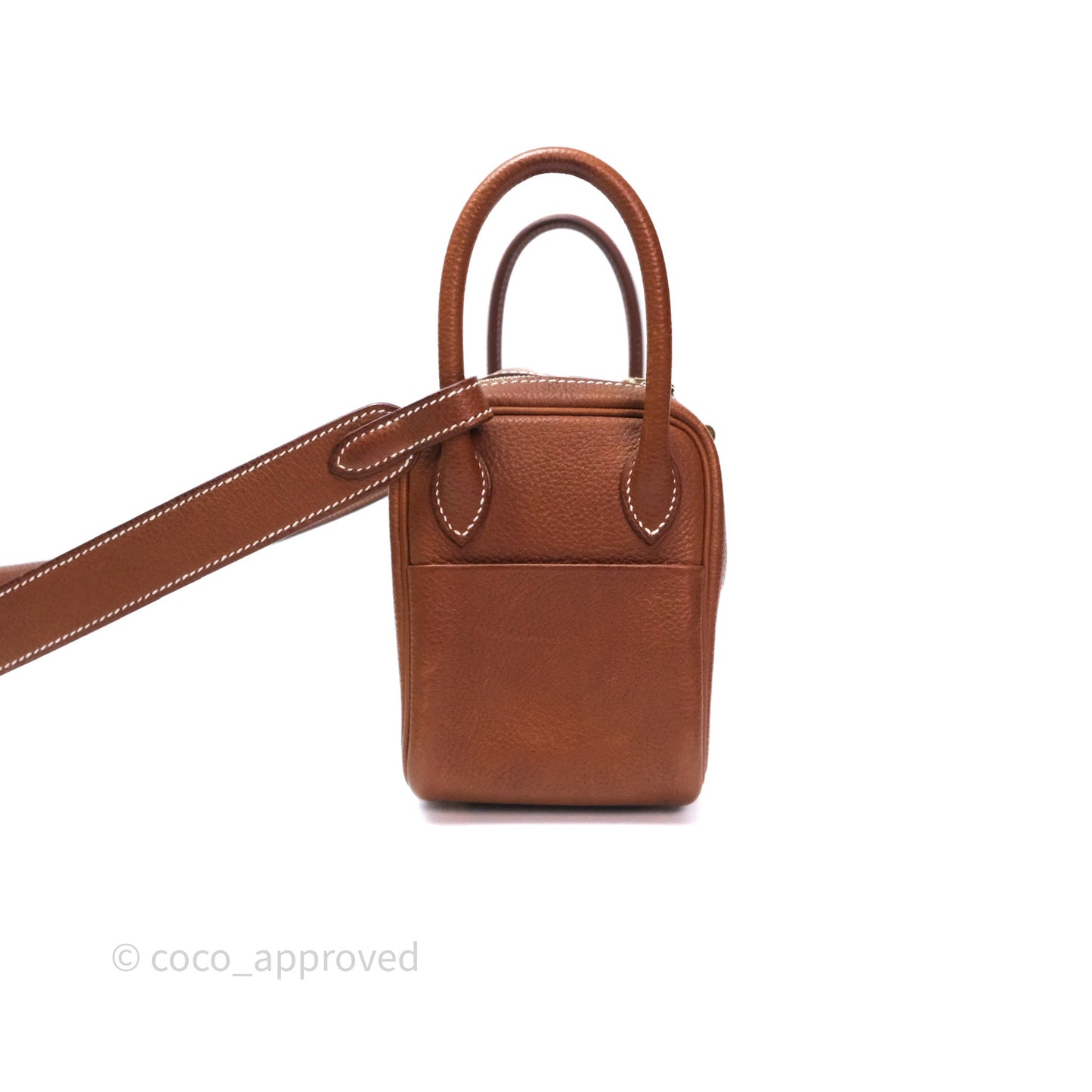 Hermès Mini Lindy 20 Fauve 34 Barenia Gold Hardware