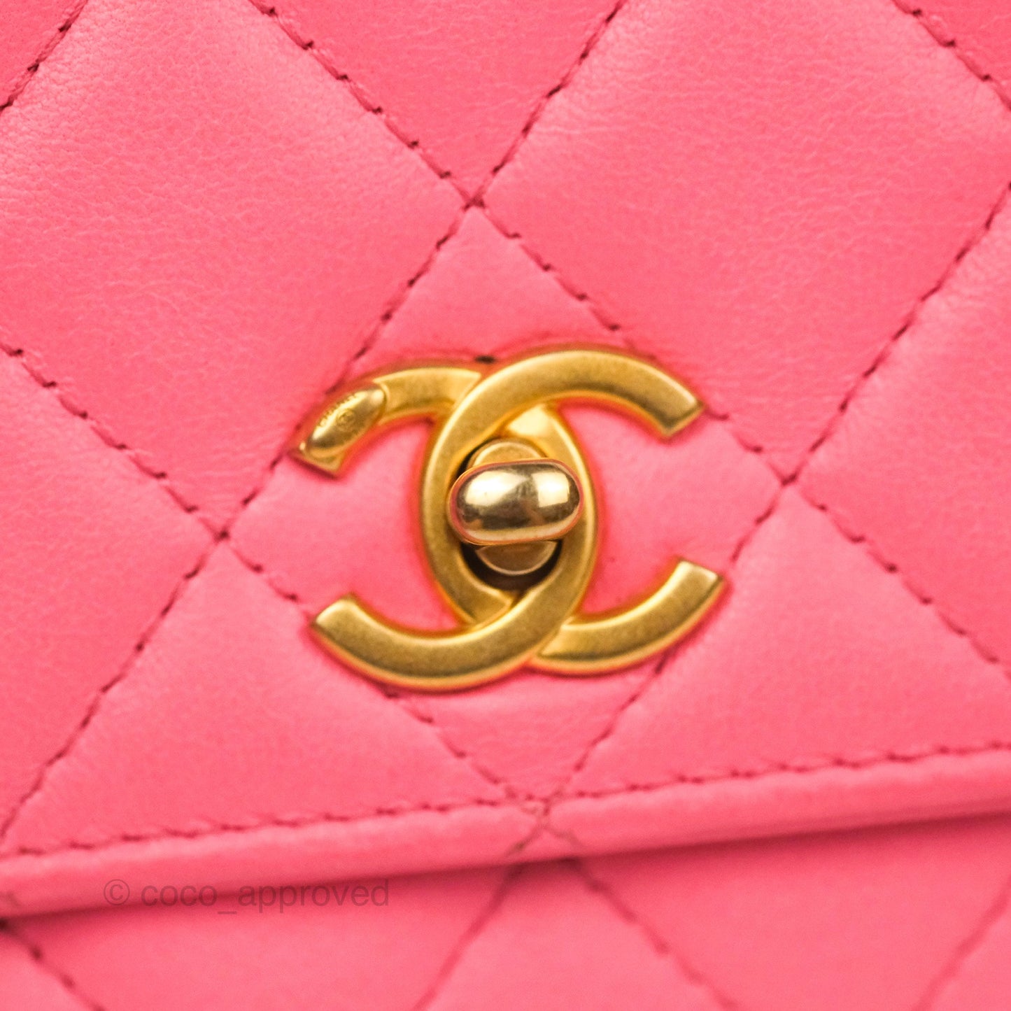Chanel Quilted Pearl Crush Wallet on Chain WOC Pink Lambskin Aged Gold Hardware