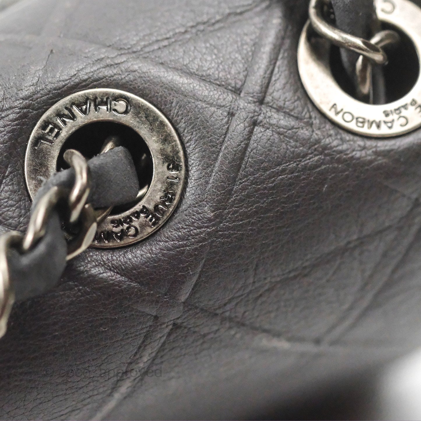 Chanel New Chic Flap Dark Grey Calfskin Ruthenium Hardware