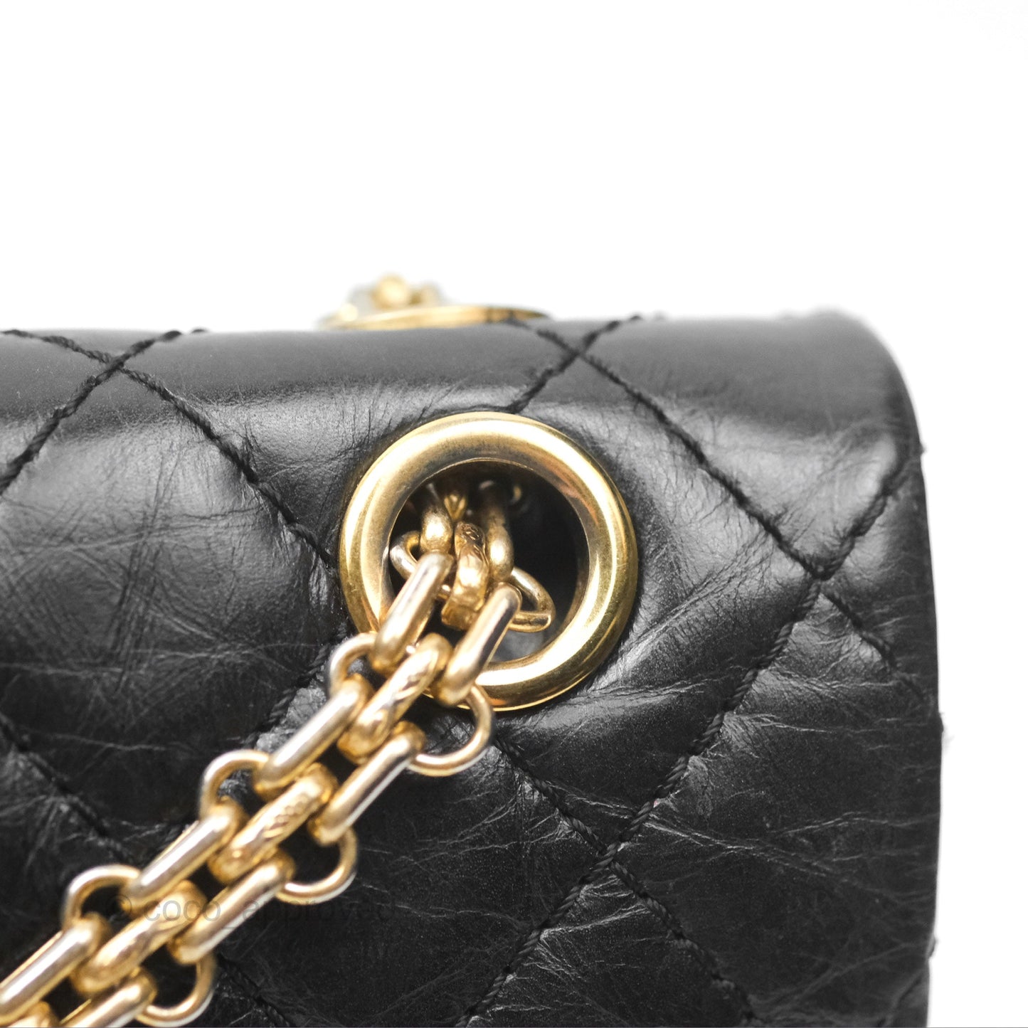 Chanel Reissue 225 Quilted Black Aged Calfskin Aged Gold Hardware