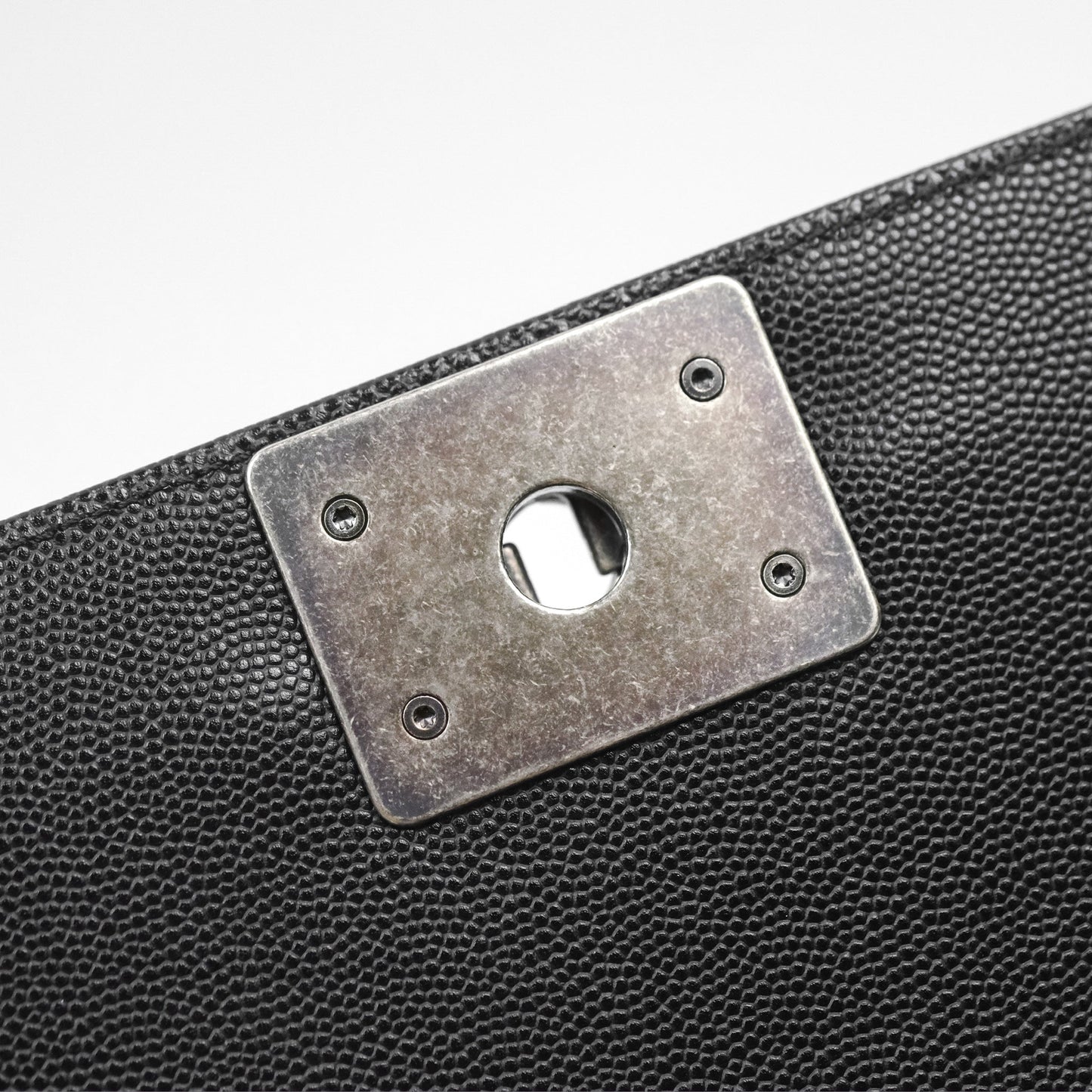Chanel Quilted Medium Boy Black Caviar Ruthenium Hardware