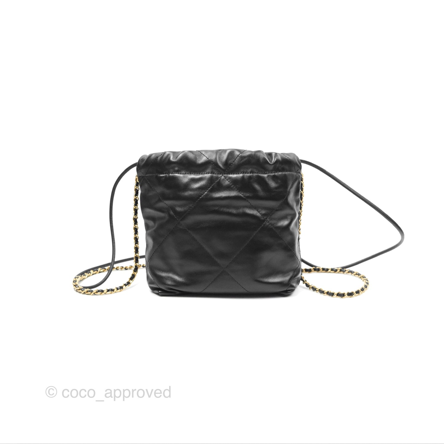 Chanel 22 Mini Bag Black Shiny Crumpled Calfskin