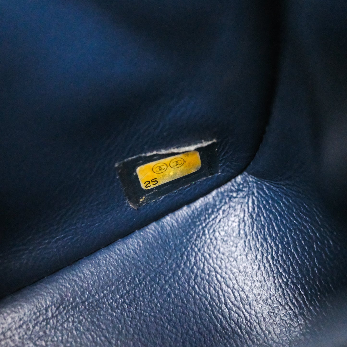 Chanel Quilted Mini Square Iridescent Navy Caviar Gold Hardware