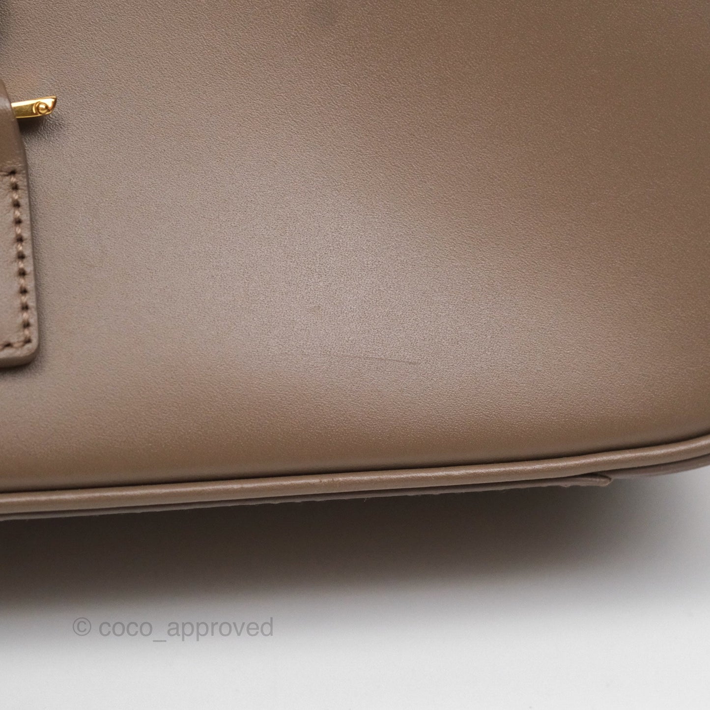 Saint Laurent Le 5 À 7 Taupe Calfskin Bronze Brass Hardware