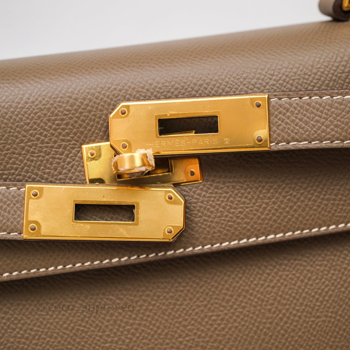Hermès Kelly 28 Etoupe Epsom Gold Hardware