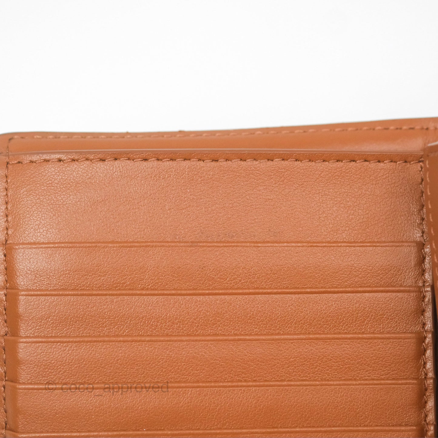 Celine Medium Strap Wallet In Triomphe Canvas Tan Lambskin