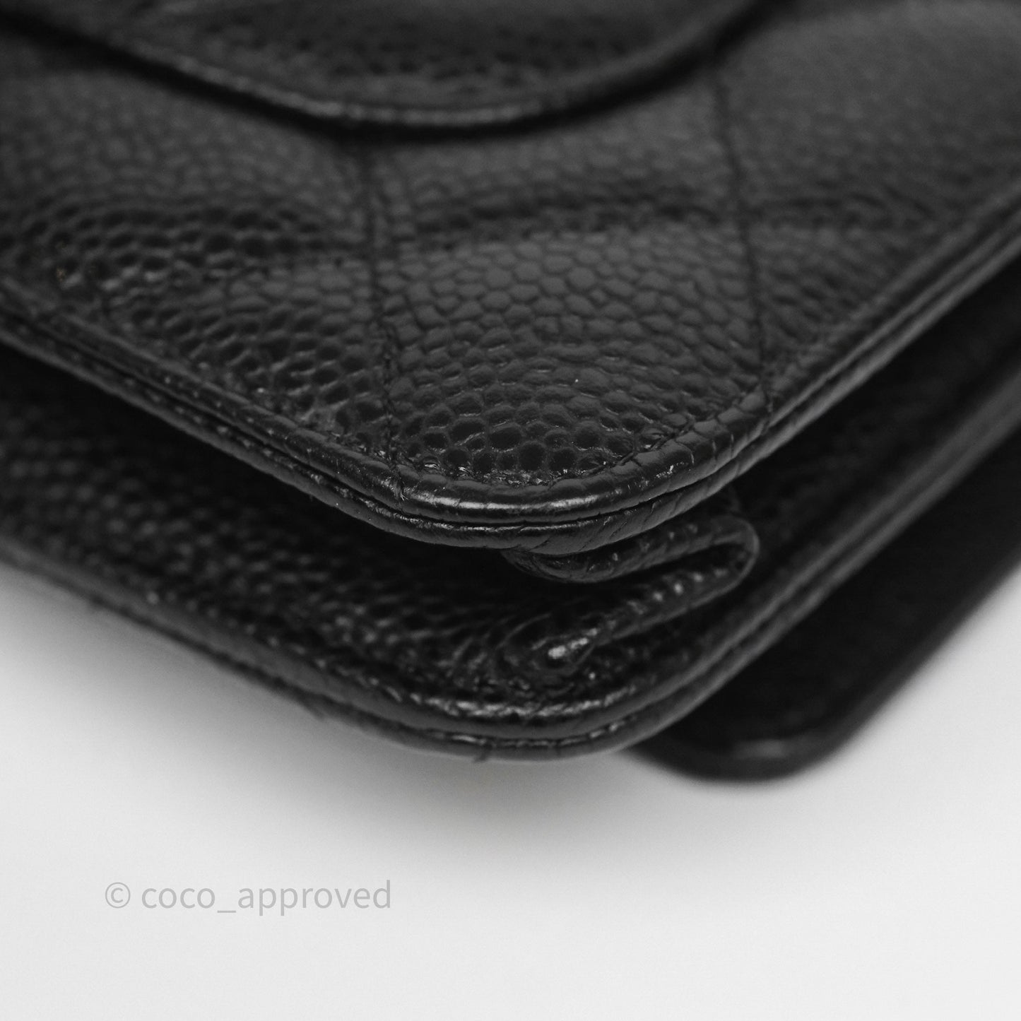 Chanel Classic Wallet On Chain WOC Quilted  Black Caviar Gold Hardware