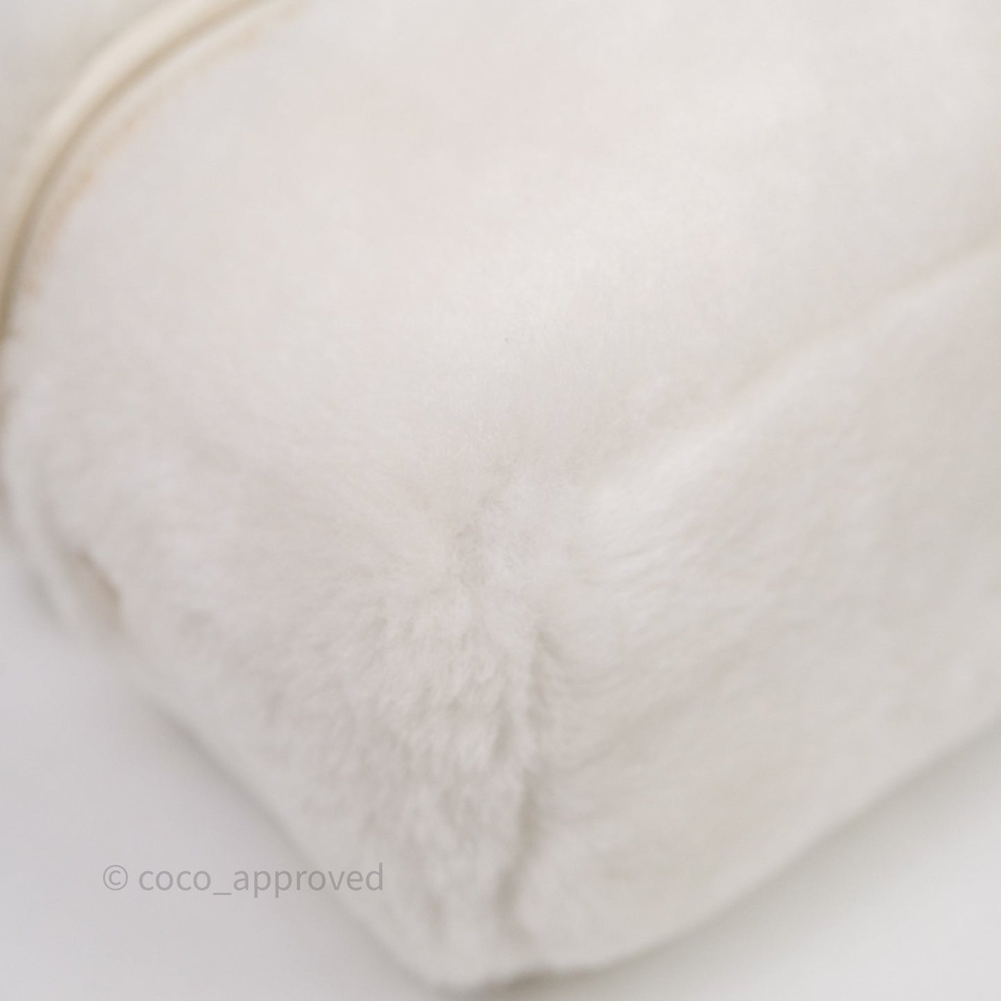 Miu Miu Shearling Vanity Case White Gold Hardware