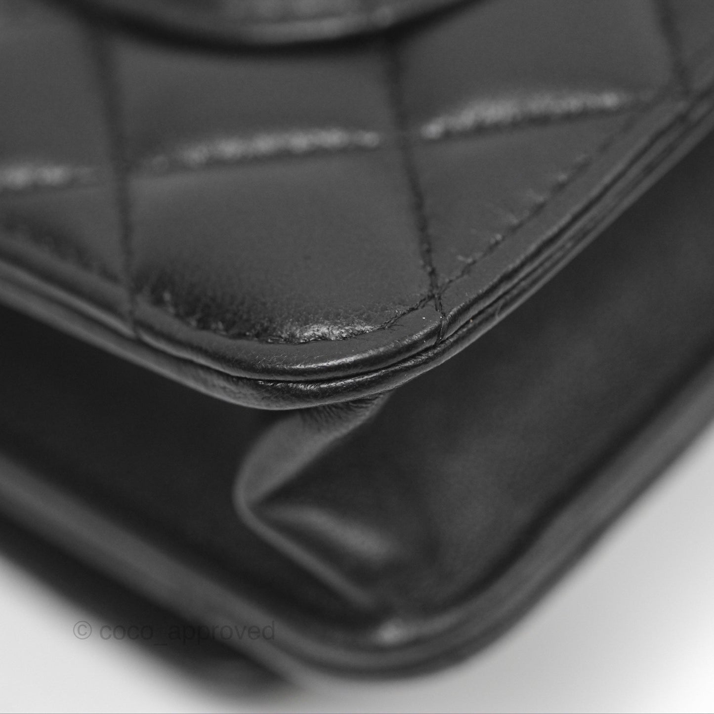 Chanel Gradient CC Wallet On Chain WOC Black Lambskin Silver Hardware 23K